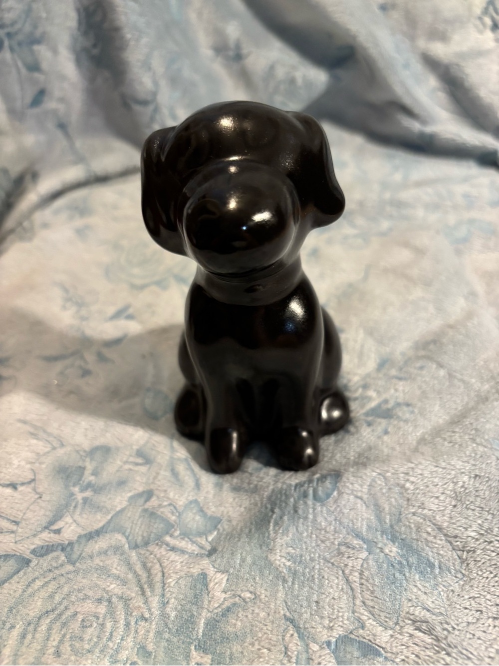 Black Ceramic Dog Figurine - Decorative Pet Statue